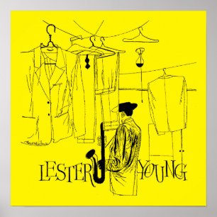 Lester Young Vintage Illustration Poster