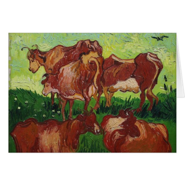 lesvaches Van Gogh Hälsningskort (Framsidan Horizontal)