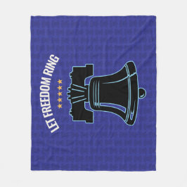 Let Freedom Ring Liberty Bell Patriotic Throw Fleecefilt