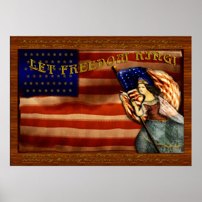 Let Freedom Ring! Original Patriotic Painting Poster (Framsidan)
