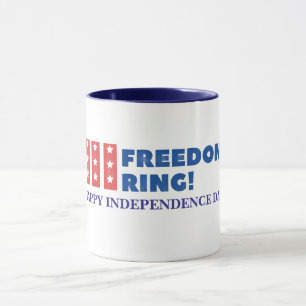 "Let Freedom Ring" Stars Patriotic Anpassningsbar Mugg