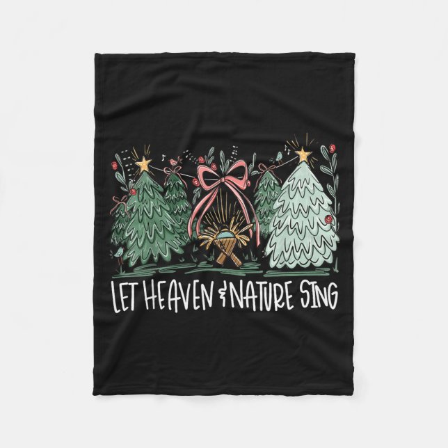 Let Heaven &amp; Nature Sing Christmas Baby Jesus  Fleecefilt (Framsidan)