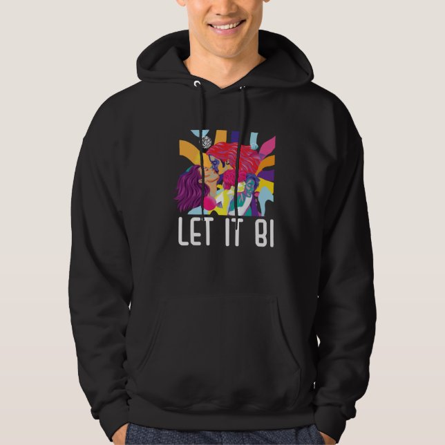 Let It Bi Bisexual Pride March Bisexuality LGBTQ   Hoodie (Framsida)