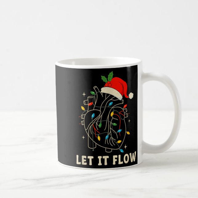 Let It Flow Funny Anatomical Heart Christmas, Medi Kaffemugg (Höger)