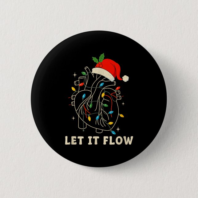 Let It Flow Funny Anatomical Heart Christmas, Medi Knapp (Framsida)