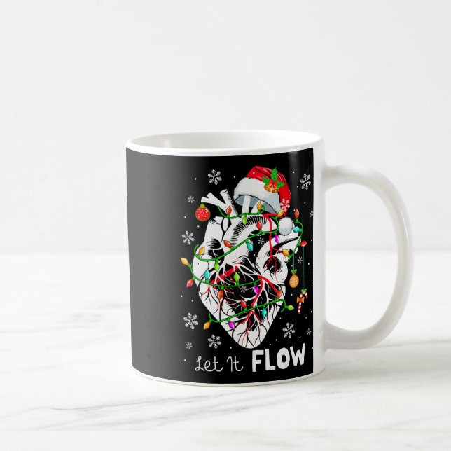 Let It Flowing Xmas Anatomy Santa Heart Part Cardi Kaffemugg (Höger)