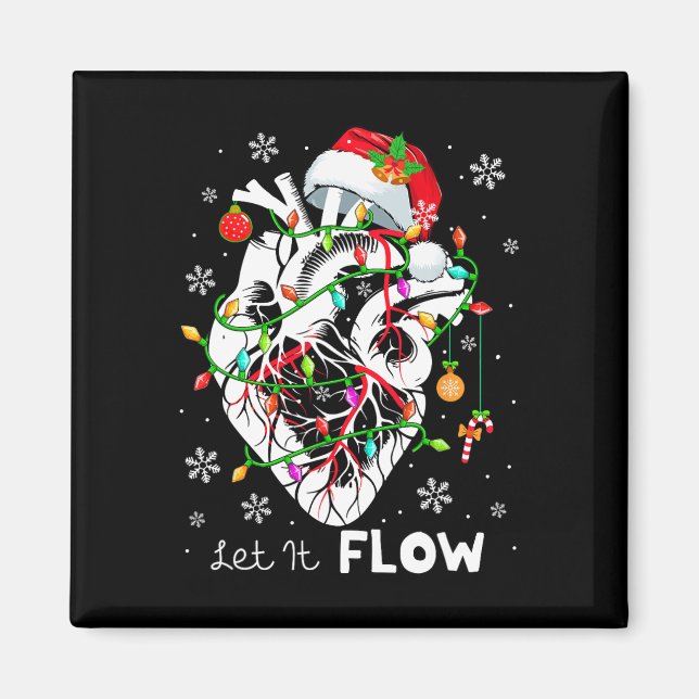 Let It Flowing Xmas Anatomy Santa Heart Part Cardi Magnet (Framsidan)