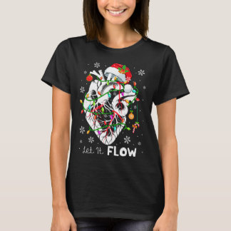 Let It Flowing Xmas Anatomy Santa Heart Part Cardi T Shirt