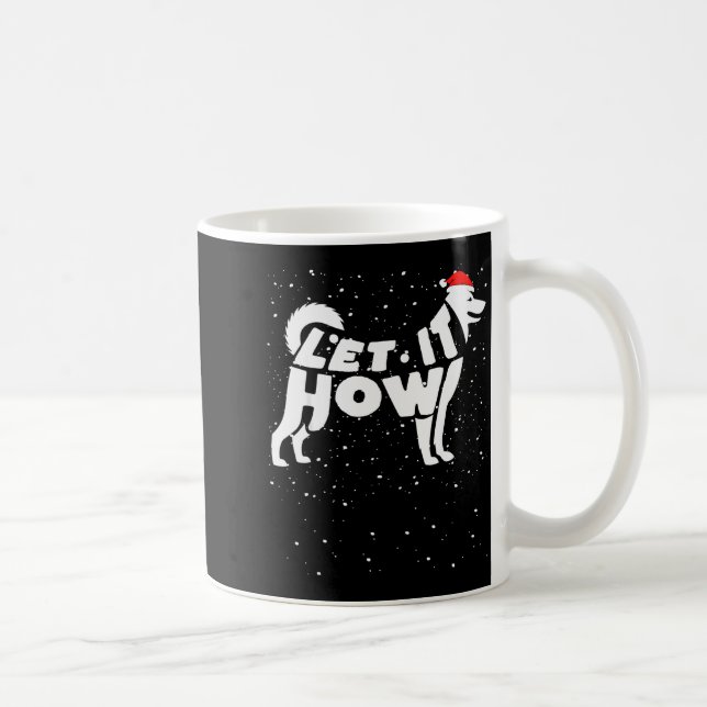 Let It Howl Snow Funny Pun Winter Siberian Husky C Kaffemugg (Höger)