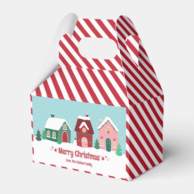 Let it Snow Christmas Village Favor Boxes Presentaskar (Framsidan Sidan)