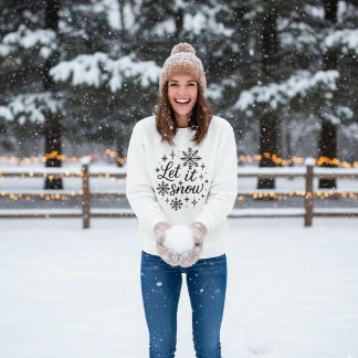 "Let It Snow" Cozy Winter Snowflake T Shirt