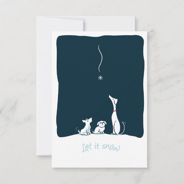 Let it Snow Dogs - Midnight Blue Kort (Framsida)