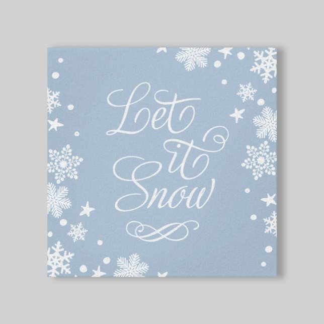Let it Snow Dusty Blue Winter Snow Typography Canvastryck (Skapare uppladdad)
