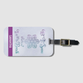 Let it Snow–Funny Christmas Beach Purple Bagagebricka