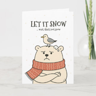 Let It Snow… - Funny Polar Bear Christmas Card Kort