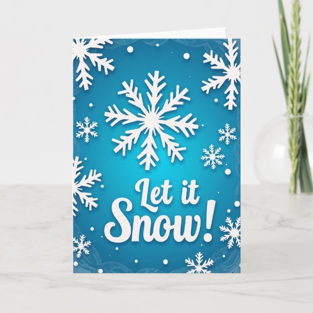 Let It Snow Holiday Card Kort (Framsida)