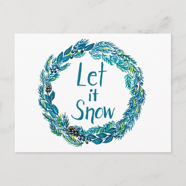 Let It Snow Postcard Vykort (Framsida)