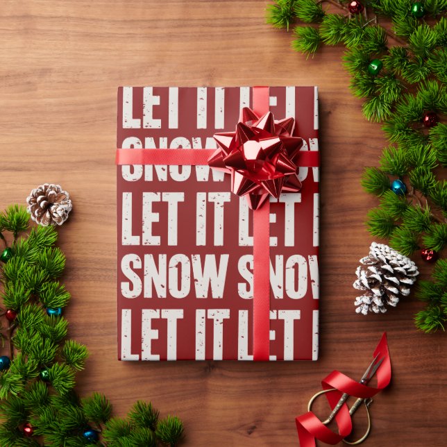 Let It Snow Retro Family Christmas Matching  Presentpapper (Julgåva)