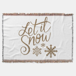Let It Snow Sherpa Throw Blanket Filt