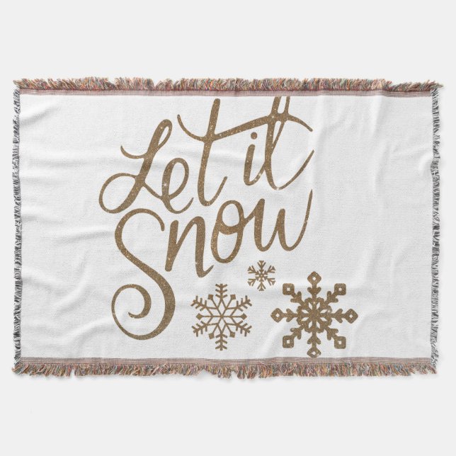 Let It Snow Sherpa Throw Blanket Filt (Framsidan)