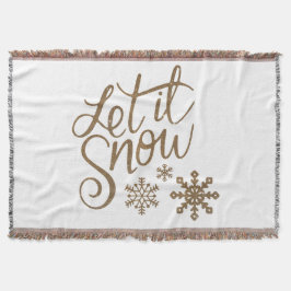 Let It Snow Sherpa Throw Blanket Filt
