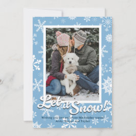 Let it Snow Snowflake Holiday Card with Photo Julkort
