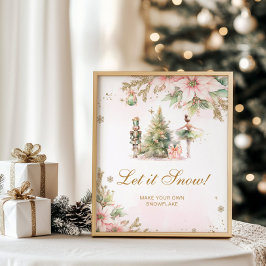 Let it Snow snowflake making station winter Poster