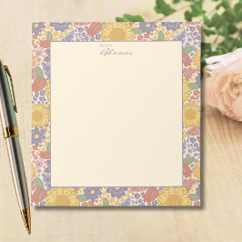 Let Joy Bloom –Floral Notepad with Joyful Message  Anteckningsblock