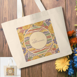 Let Joy Bloom – Personalized Floral Tote Bag  Jumbo Tygkasse