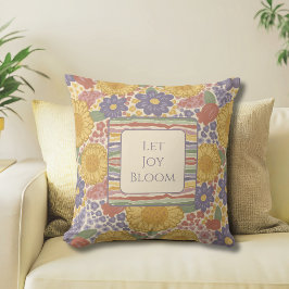 Let Joy Bloom Reversible Throw Pillow Kudde