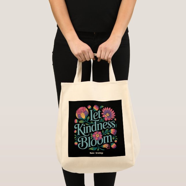 Let Kindness Bloom Be Kind Rainbow Flowers Inspire Tygkasse (Framsida (produkt))