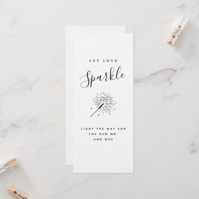 Let Love Sparkle Modern Minimalist Wedding  Inbjudningar (Fram/Back In Situ)