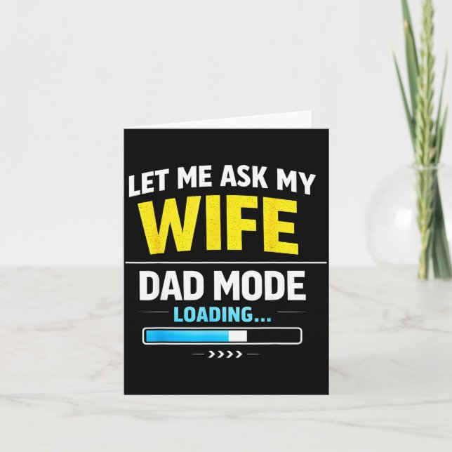 Let Me Ask My Wife Funny Retro Dad Father Husband  Kort (Framsida)