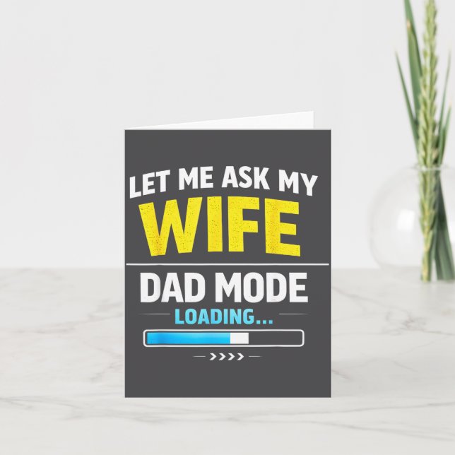 Let Me Ask My Wife Funny Retro Dad Father Husband  Kort (Framsida)
