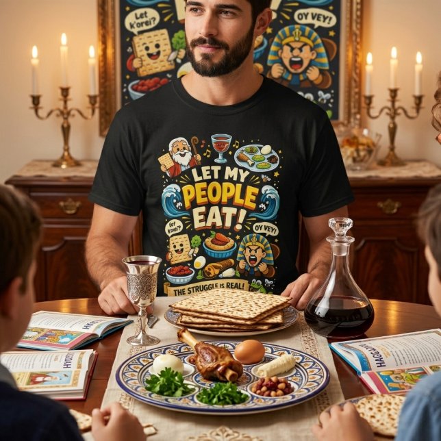 Let My People Eat Funny Passover Seder Graphic T Shirt (Skapare uppladdad)