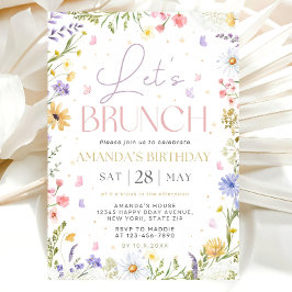 Let’s Brunch Invitation Template, Wildflower Birth Inbjudningar