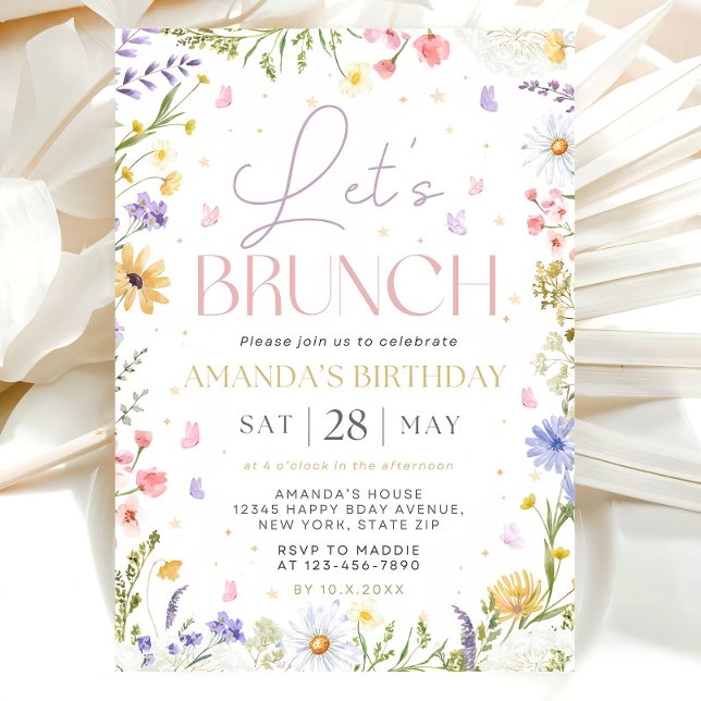 Let’s Brunch Invitation Template, Wildflower Birth Inbjudningar (Skapare uppladdad)