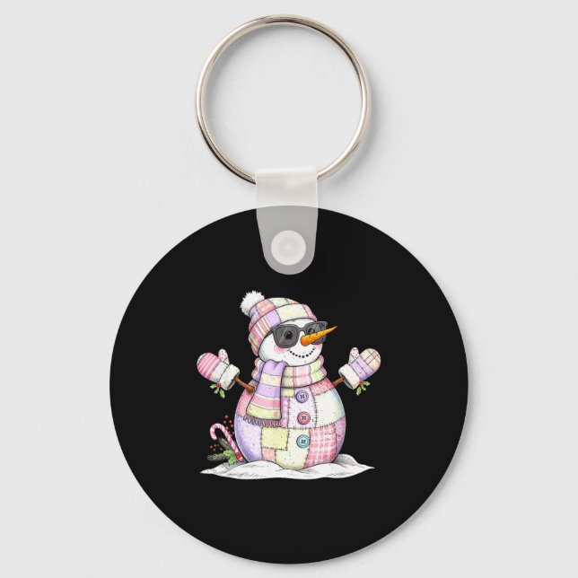 Let’s Chill Snowman Christmas Coffee Cute Holiday  Nyckelring (Framsida)