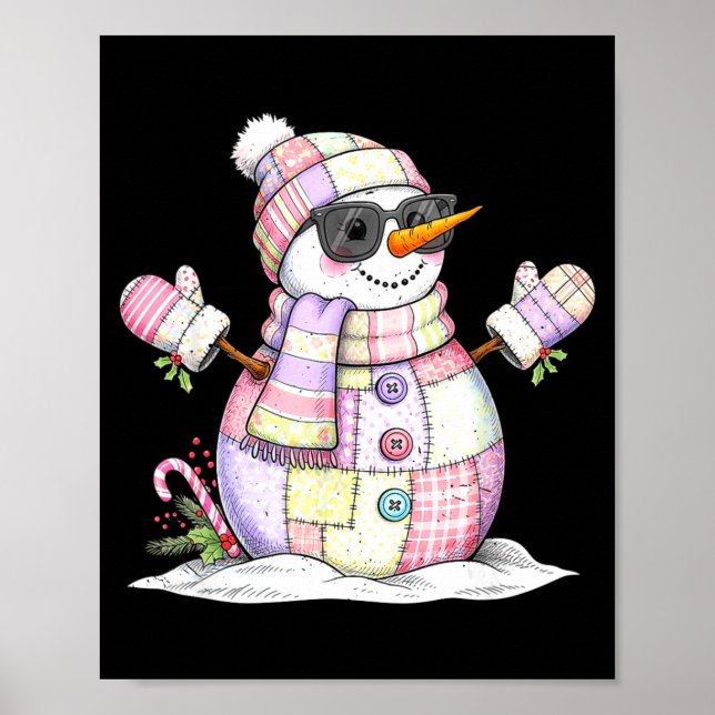 Let’s Chill Snowman Christmas Coffee Cute Holiday  Poster (Framsidan)