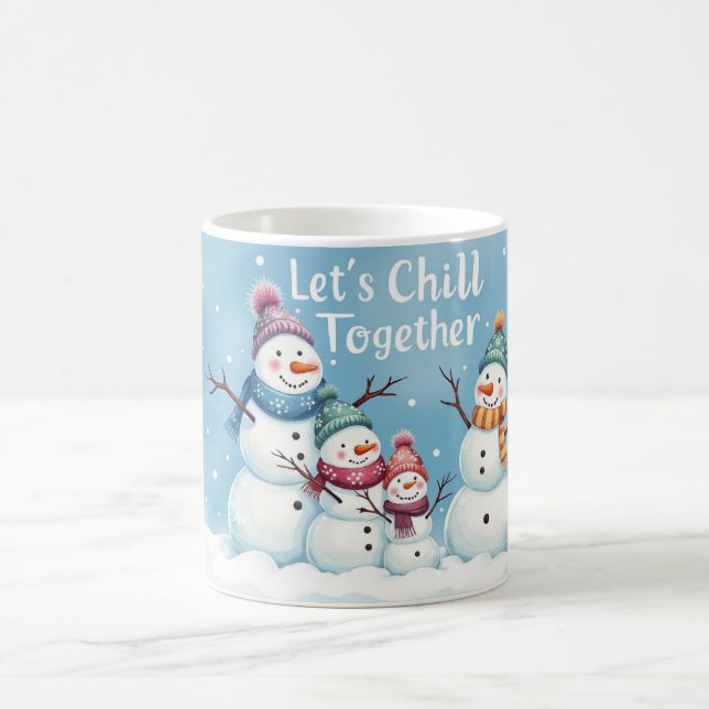 Let’s Chill Together Snowman Family Mug Kaffemugg (Center)