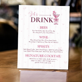 Let’s Drink Bar Menu Sign | A Tiny Bit Engaged Poster