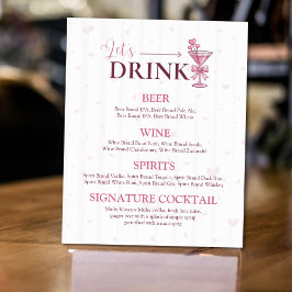 Let’s Drink Bar Menu Sign | A Tiny Bit Engaged Poster
