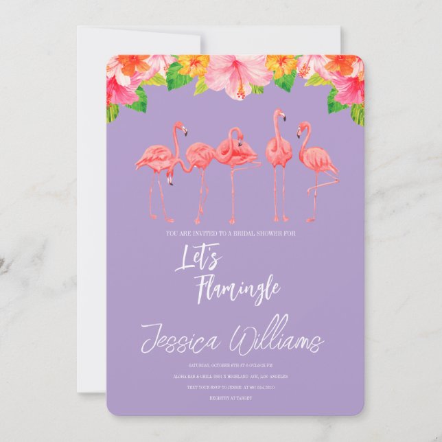 Let’s Flamingle! Tropical Bridal Shower Bash Inbjudningar (Framsida)