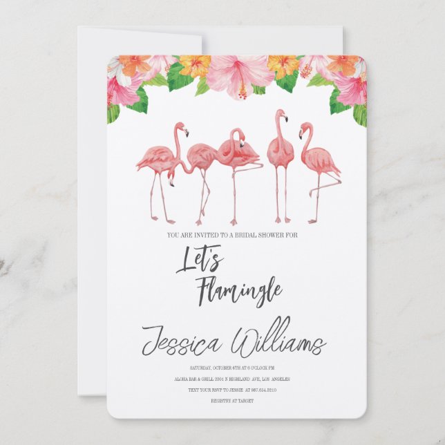 Let’s Flamingle! Tropical Bridal Shower Bash Inbjudningar (Framsida)