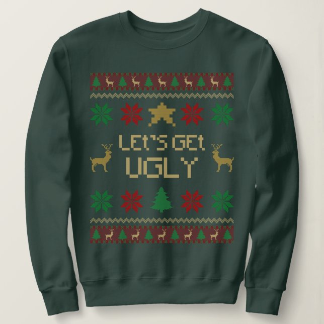 Let’s Get Ugly Christmas T Shirt (Design framsida)