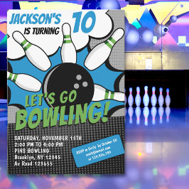 Let’s Go Bowling!  Fun Bowling-Style Birthday Kids Inbjudningar