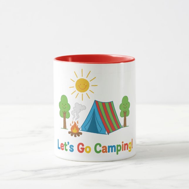 Let’s Go Camping Kids Crayon Tent Art Mugg (Center)