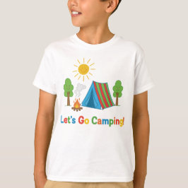 Let’s Go Camping Kids Crayon Tent Art T Shirt