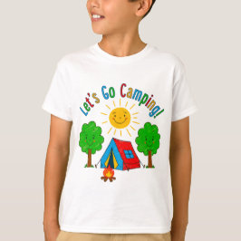 Let’s Go Camping Kids Drawing Design T Shirt
