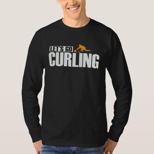 Let s go Curling Winter Sports Stone Gripper T Shirt (Framsida)